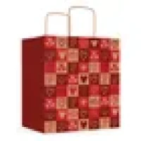 SACOLA PAPEL KRAFT TAMANHO M CORACOES UN - 17897