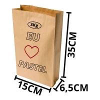 SACOS PAPEL MARROM KRAFT PASTEL 3KG AMP C/450 - 18970