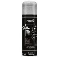 SPRAY GLITER CABELO PRATA 135ML POPPER - 17206