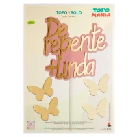 TOPO BOLO DE REPENTE MAIS LINDA TD025 TOPOMANIA OURO ROSE - 14001