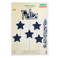 TOPO BOLO HAPPY AZUL MARINHO/PRATA TOPOMANIA REF TFA010US - 17038