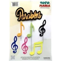 TOPO BOLO NEON NOTAS MUSICAS/LETRAS TOPOMANIA TN010BR - 17020
