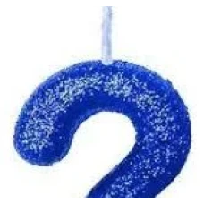 VELA GLITER PAVIO MAGICO AZUL INTERROGAÇ MV FESTA - 17808