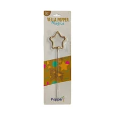 VELA MAGICA ESTRELA CHAMA DOURADA G C/4 - 17218