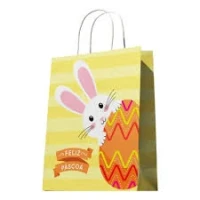 SACOLA PAPEL FELIZ PASCOA G 32X30X18 C10 VINCO PASCOA OVO DE COLHER - 19402