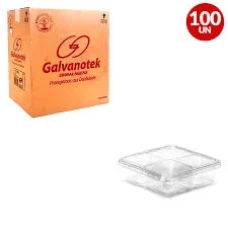 EMB PL 544 QUADRADA 4 DIV GALVA-CX C/100 GALVANOTEK G544 660ML - 15369