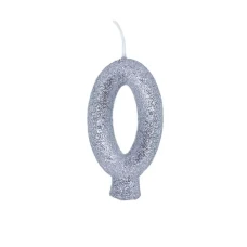 VELA CINTILANTE GLITTER PRATA N 0 UNIDADE -20022