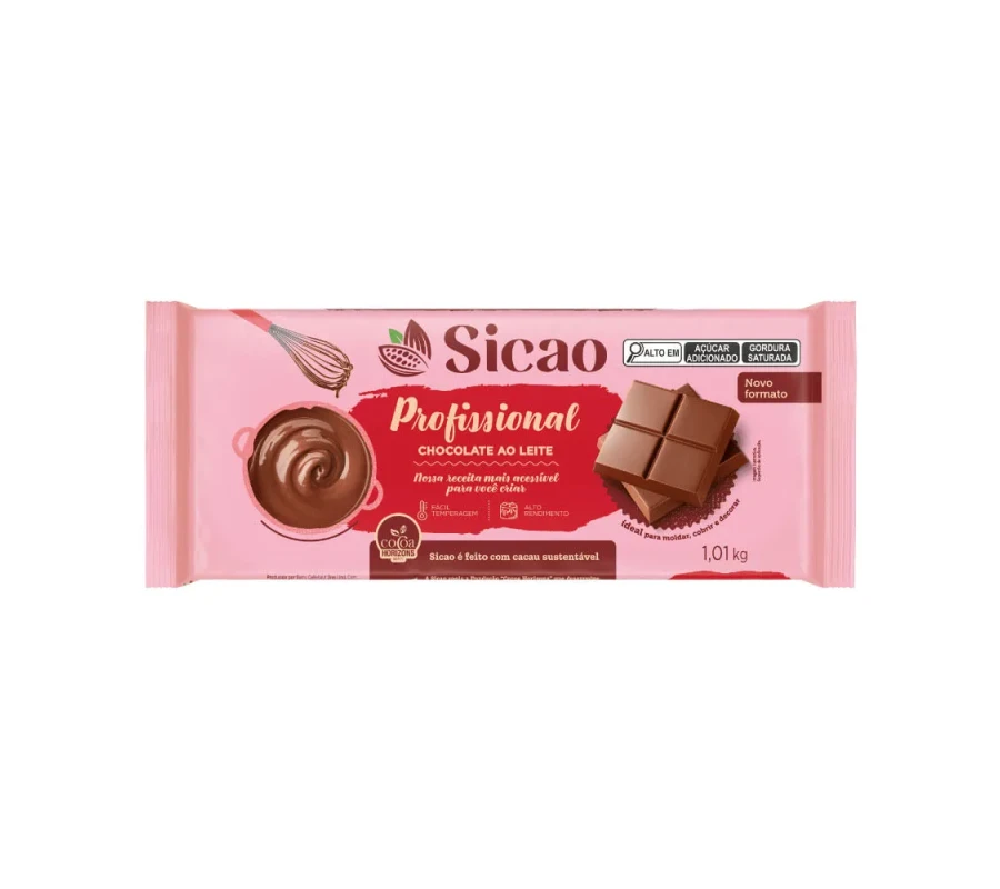 CHOCOLATE PROFISSIONAL AO LEITE BARRA 1KG SICAO - 18788
