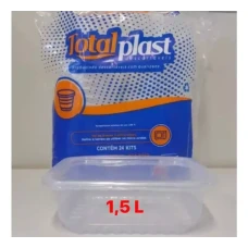 POTE RETANGULAR C/TAMPA 1500ML TOTAL C10 - 20137