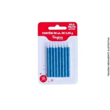 VELA PALITO GITTER AZUL C/8 - 20003