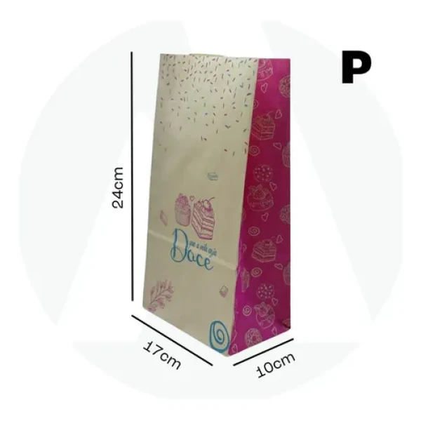  SACO PAPEL SOS PLUMA P DOCE ROSA C/50 DELIVERY 17X10X24CM BOCA 30CM PA00696 - 18578