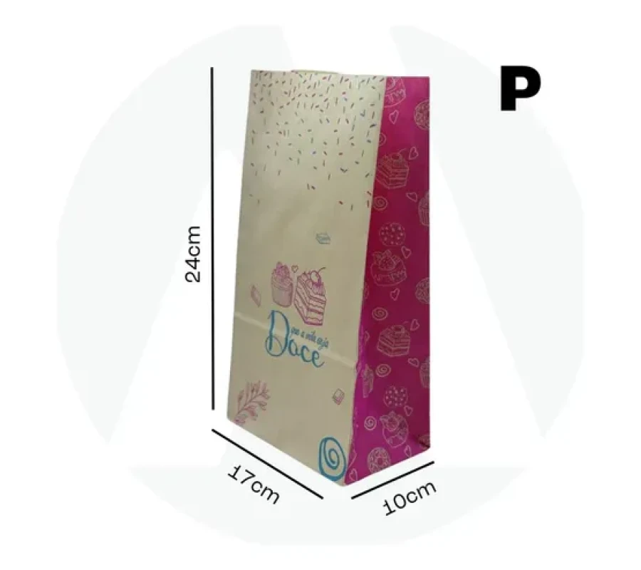  SACO PAPEL SOS PLUMA P DOCE ROSA C/50 DELIVERY 17X10X24CM BOCA 30CM PA00696 - 18578