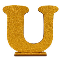  LETRA MDF GLITER U 9CM DOURADO PLANET TOY - 7314 