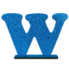  LETRA MDF GLITER W 9CM AZUL PLANET TOY -7319 