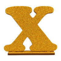  LETRA MDF GLITER X 9CM DOURADO PLANET TOY - 7323