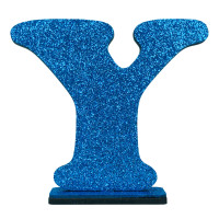 7325 - LETRA MDF GLITER Y 9CM AZUL PLANET TOY