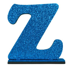 LETRA MDF GLITER Z 9CM AZUL PLANET TOY 7328 
