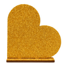  CORAÇÃO GLITTER MDF 9CM DOURADO PLANET TOY -7258 