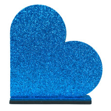 CORAÇÃO GLITTER MDF 9CM AZUL PLANET TOY -7257 