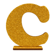 LETRA MDF GLITER C 9CM DOURADO PLANET TOY -7255 