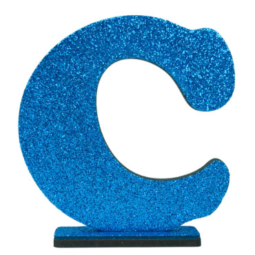 LETRA MDF GLITER C 9CM AZUL PLANET TOY -7254 