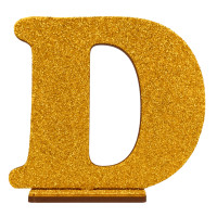 7261 - LETRA MDF GLITER D 9CM DOURADO PLANET TOY