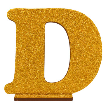 7261 - LETRA MDF GLITER D 9CM DOURADO PLANET TOY