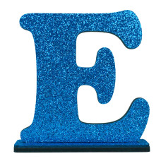 LETRA MDF GLITER E 9CM AZUL PLANET TOY -7263 