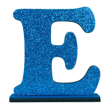 LETRA MDF GLITER E 9CM AZUL PLANET TOY -7263 
