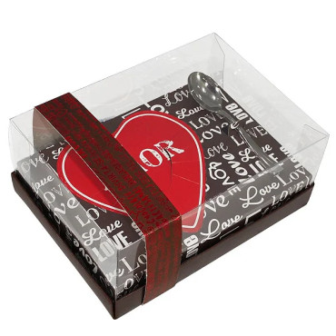 8974 - CAIXA PAPEL CLASSIC 250G CORACAO LOVE COM COLHER