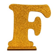  LETRA MDF GLITER F 9CM DOURADO PLANET TOY - 7267