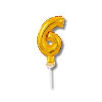  BALÃO METALIZADO TOPPER DE BOLO 6 5 DOURADO - 6351