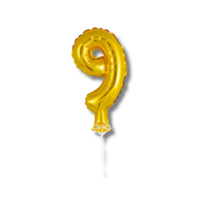 BALÃO METALIZADO TOPPER DE BOLO 9 5 DOURADO - 6353 
