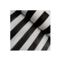 12183- ROLO TNT LISO POR METRO LISTRADO BRANCO E PRETO 