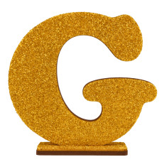 LETRA MDF GLITER G 9CM DOURADO PLANET TOY - 7270 