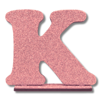 LETRA MDF GLITER K 9CM ROSA PLANET TOY - 7285 