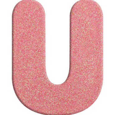 7315 - LETRA MDF GLITER U 9CM ROSA PLANET TOY