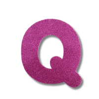  LETRA MDF GLITER Q 9CM ROSA PLANET TOY - 7303