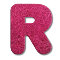  LETRA MDF GLITER R 9CM ROSA PLANET TOY - 7306