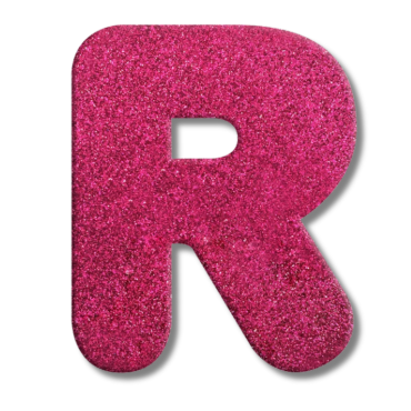  LETRA MDF GLITER R 9CM ROSA PLANET TOY - 7306