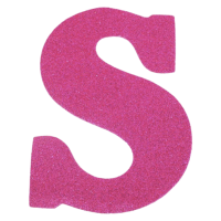 LETRA MDF GLITER S 9CM ROSA PLANET TOY - 7309 