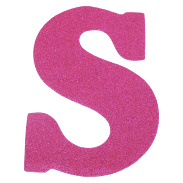 LETRA MDF GLITER S 9CM ROSA PLANET TOY - 7309 