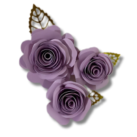 FLOR DECORATIVA LILÁS COM FOLHA LAMINADA COM 3 - 8623 