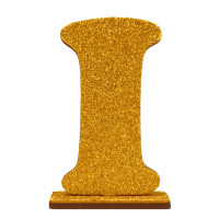 LETRA MDF GLITER I 9CM DOURADO PLANET TOY - 7276 