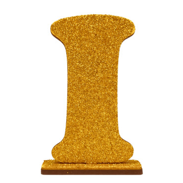 LETRA MDF GLITER I 9CM DOURADO PLANET TOY - 7276 