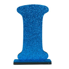 LETRA MDF GLITER I 9CM AZUL PLANET TOY -7275 