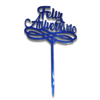  TOPO FELIZ ANIVERSÁRIO LAMINADO MDF AZUL - 9303
