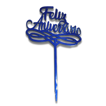  TOPO FELIZ ANIVERSÁRIO LAMINADO MDF AZUL - 9303