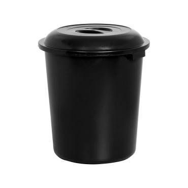 11664 - CESTO DE LIXO 97L PRETO COM TAMPA
