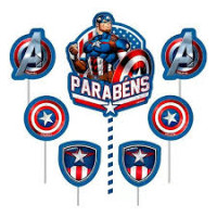 TOPPER TOPO PARA BOLO CAPITAO AMERICA - 10926